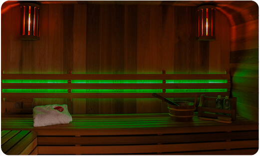 sauna led verlichting kleuren therapie groen kracht en zelfvertrouwen blog